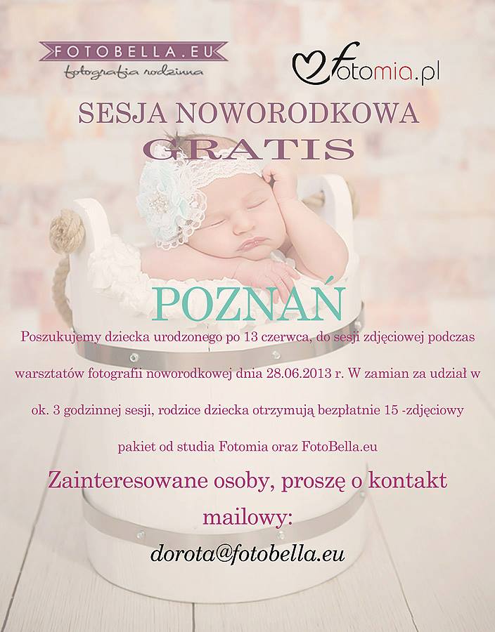 sesja noworodkowa GRATIS w Poznaniu